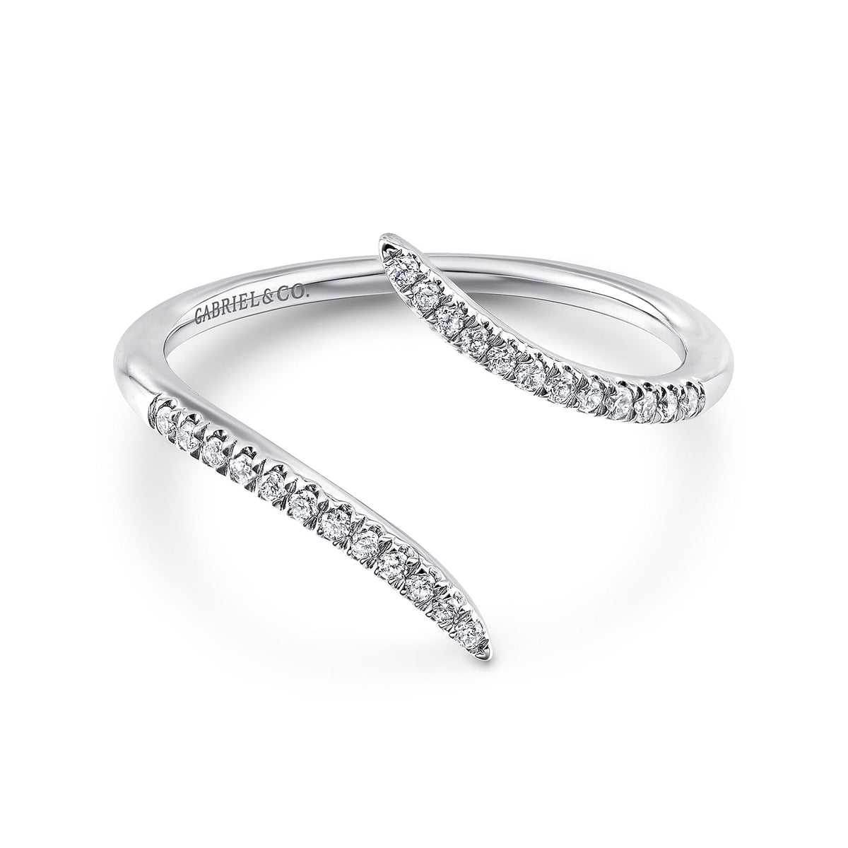 Gabriel & Co. 14K White Gold Bypass Open Diamond Ring
