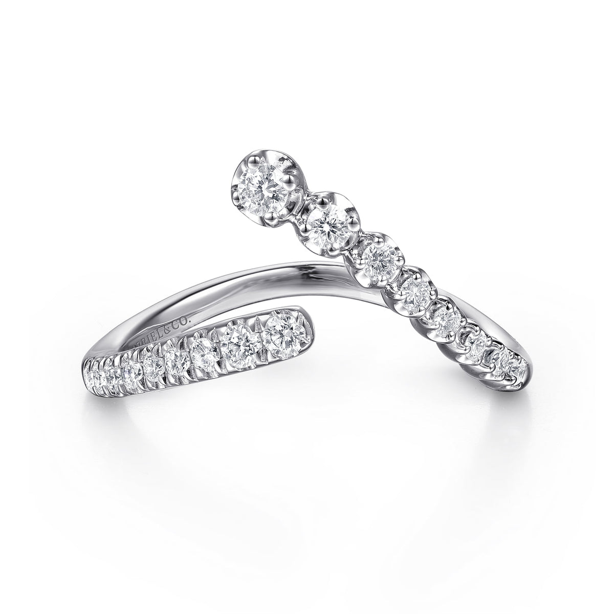 Gabriel & Co. 14K White Gold Diamond Bypass Ring