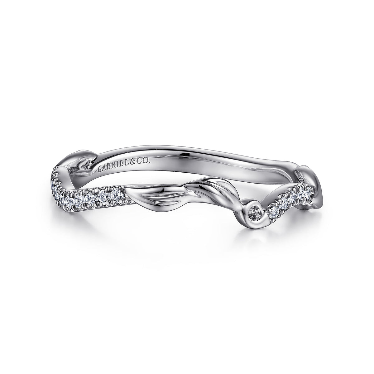 Gabriel & Co. 14K White Gold Diamond Matching Wedding Band