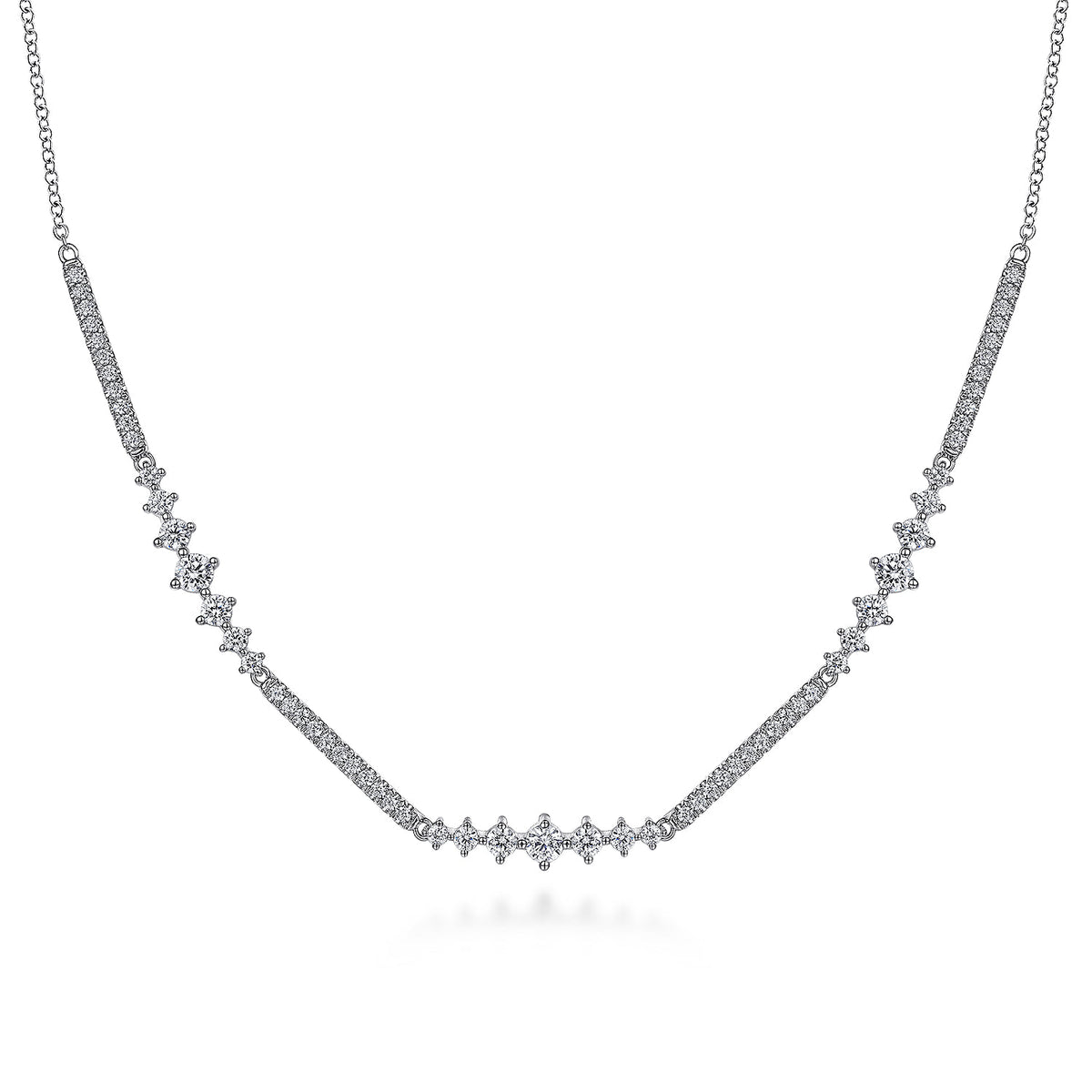 Gabriel & Co. 14K White Gold Diamond Necklace