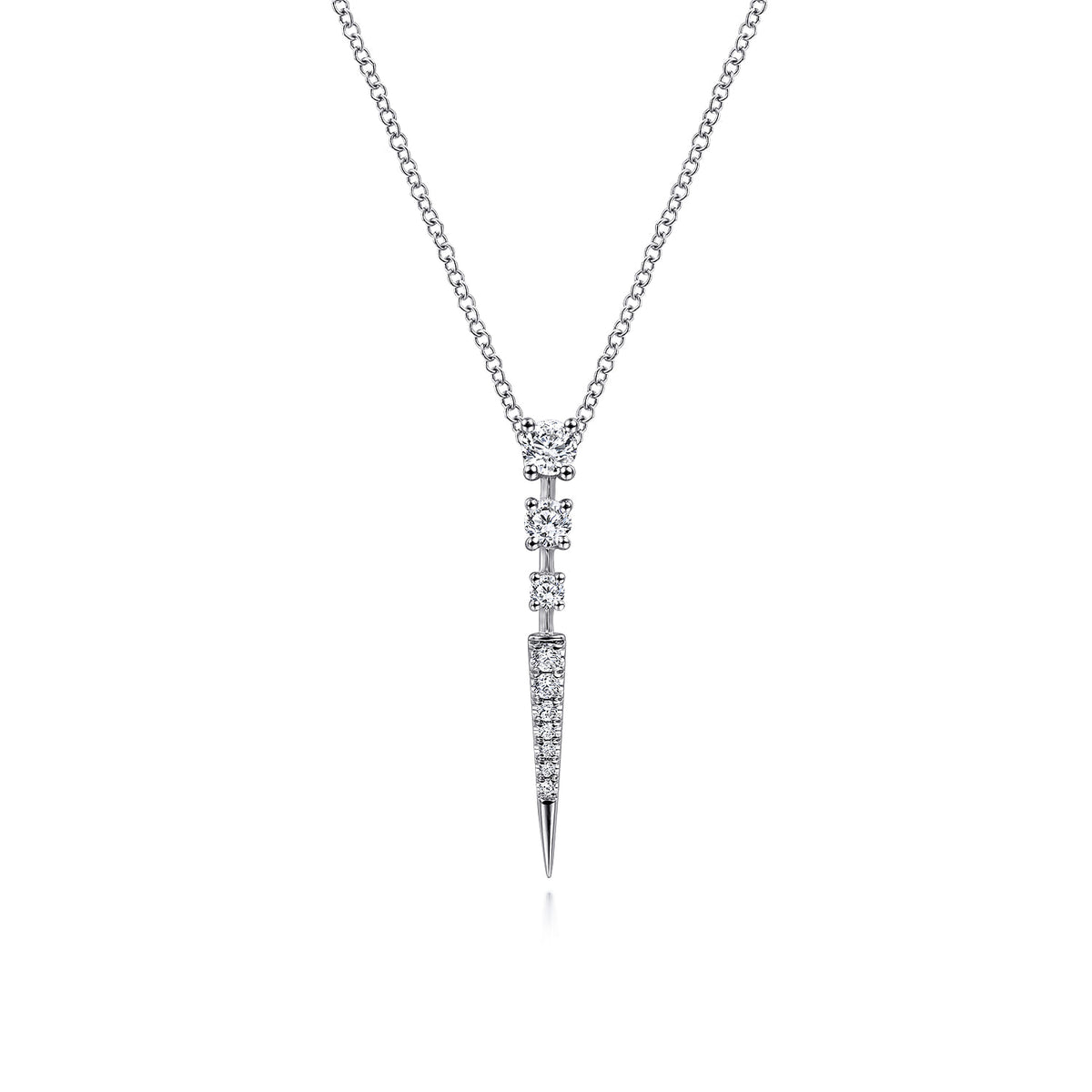 Gabriel & Co. 14K White Gold Diamond Spike Pendant Drop Necklace