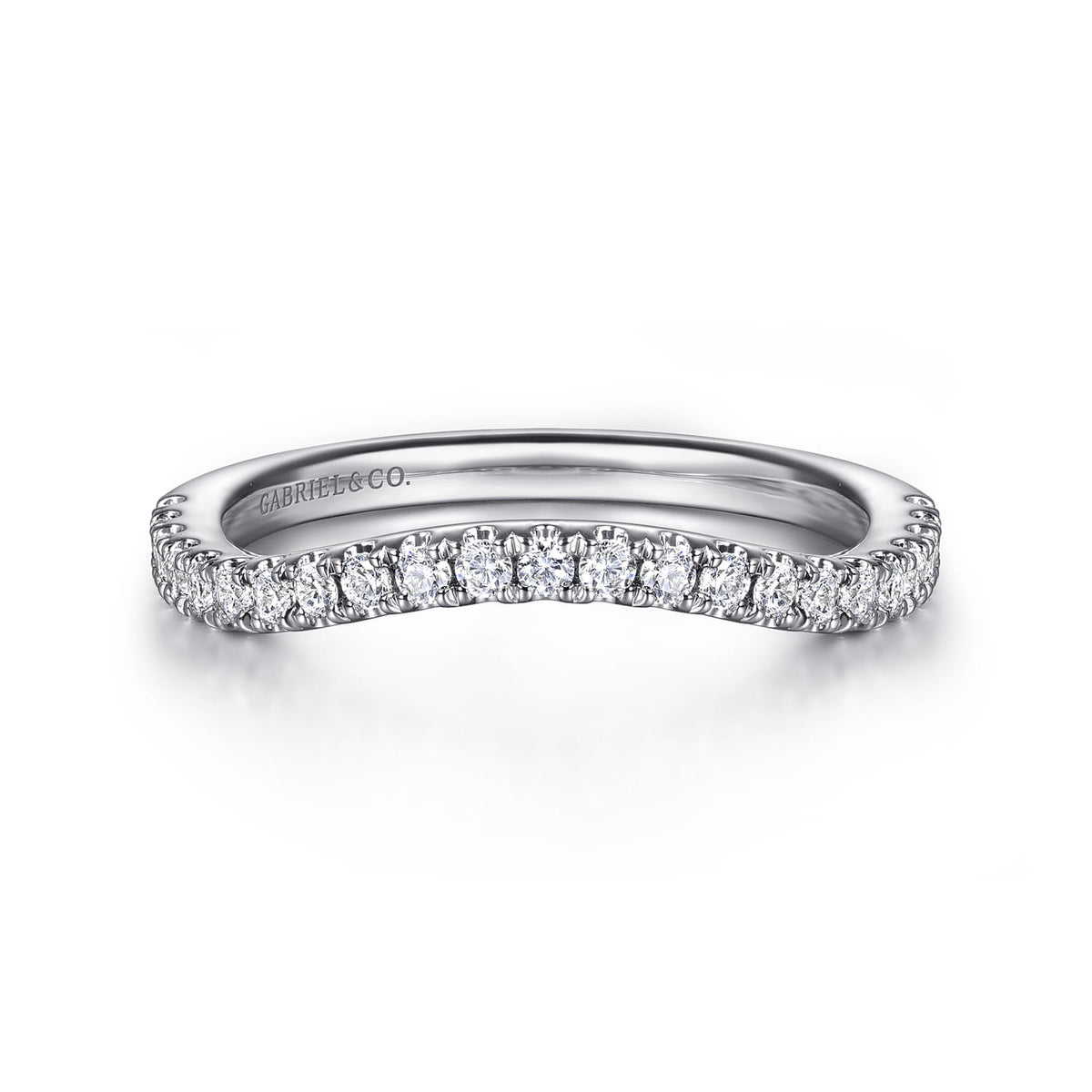 Gabriel & Co. 14K White Gold Diamond Wedding Band