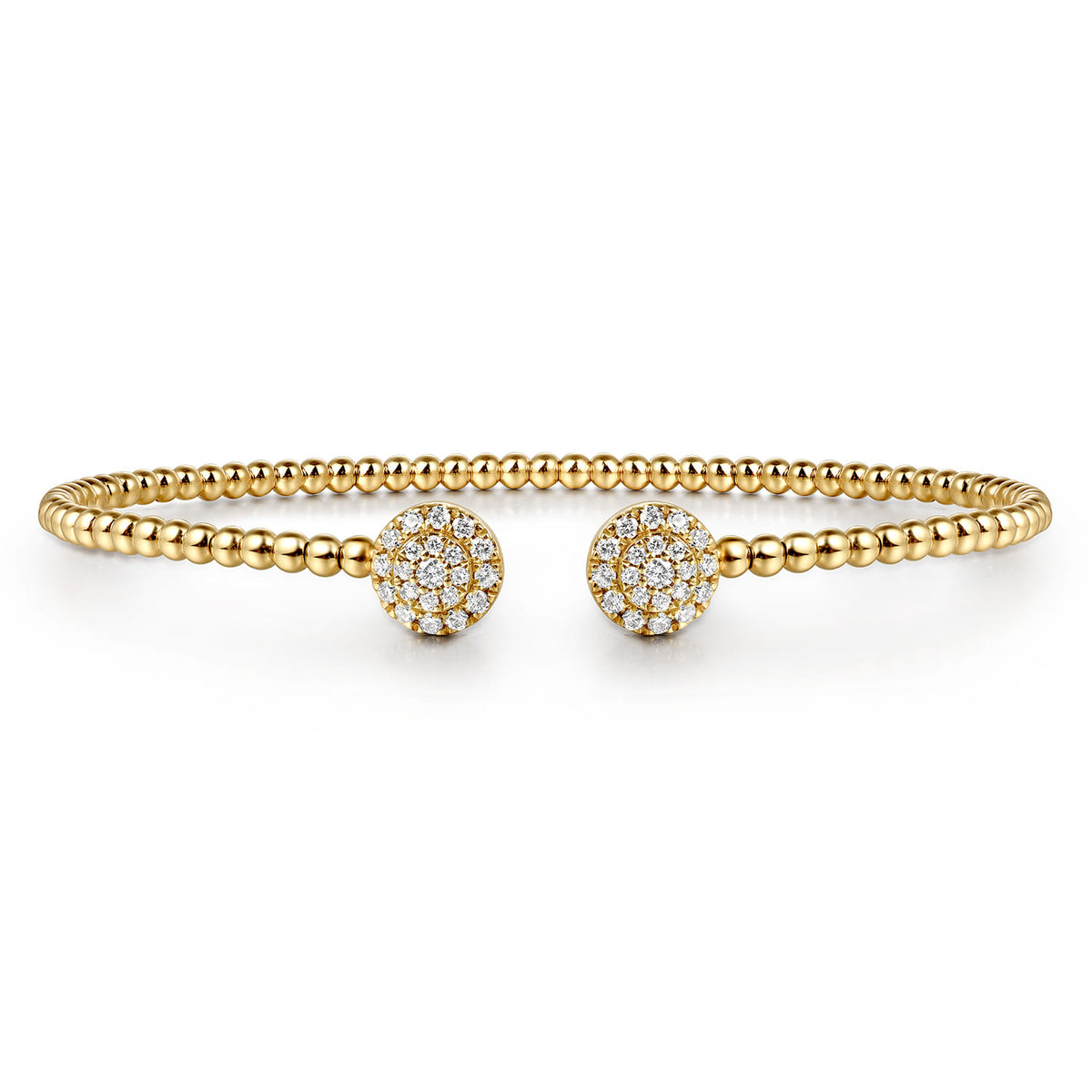 Gabriel & Co. 14K Yellow Gold Bujukan Cluster Diamond Split Bangle