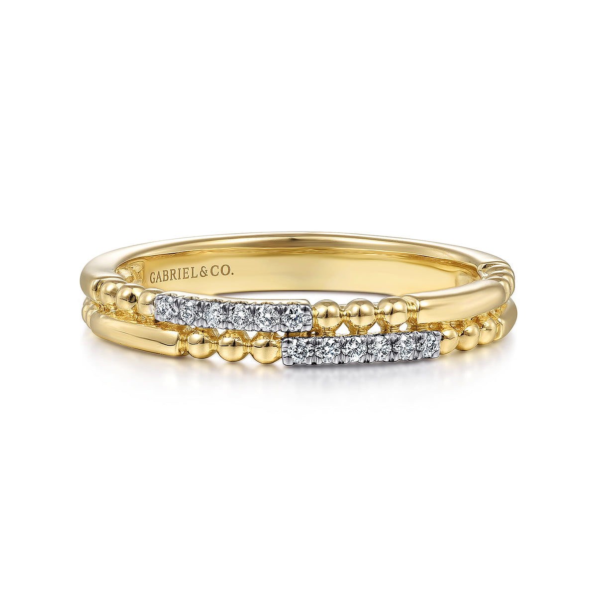 Gabriel & Co. 14K Yellow Gold Bujukan Diamond Stackable Ring