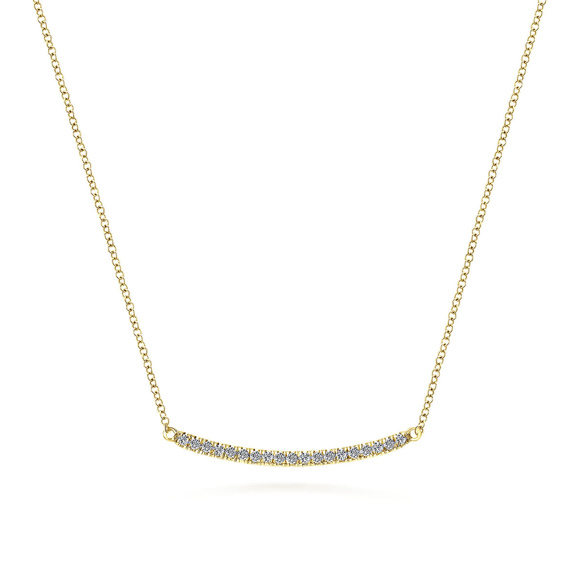 Gabriel & Co. 14K Yellow Gold Diamond Bar Necklace