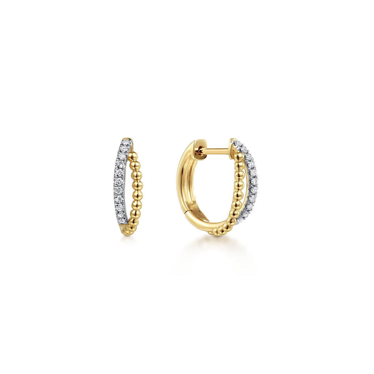 Gabriel & Co. 14K Yellow Gold Diamond Huggie Earrings 10mm