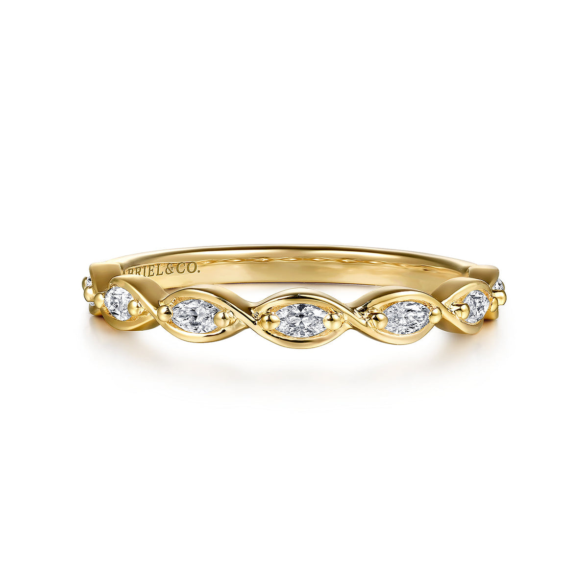 Gabriel & Co. 14K Yellow Gold Diamond Wedding Band