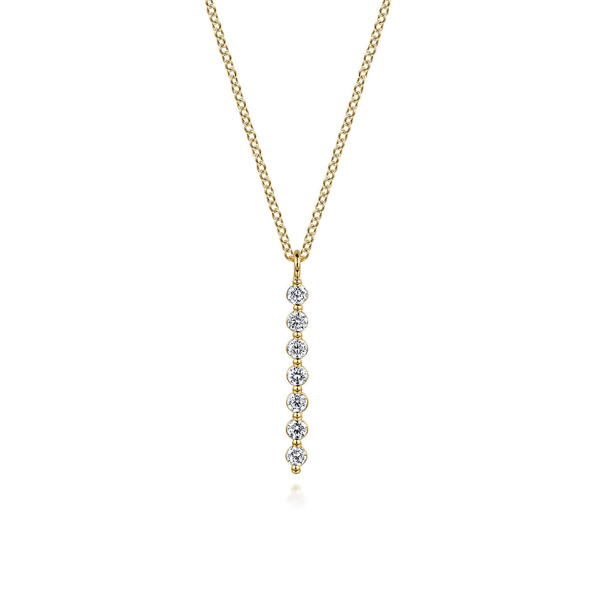Gabriel & Co. 14K Yellow Gold White Sapphire Bar Necklace