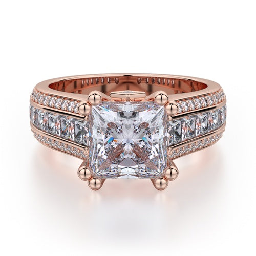 Michael M Strada R401S-1.5 Sidestone Engagement Ring Semi-Mount