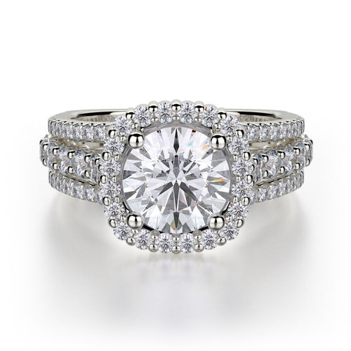 Michael M R681-1.5 Stella Halo Engagement Ring