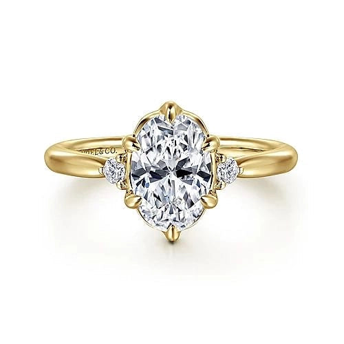 Gabriel & Co. 14k Yellow Gold Diamond Engagement Semi-Mount