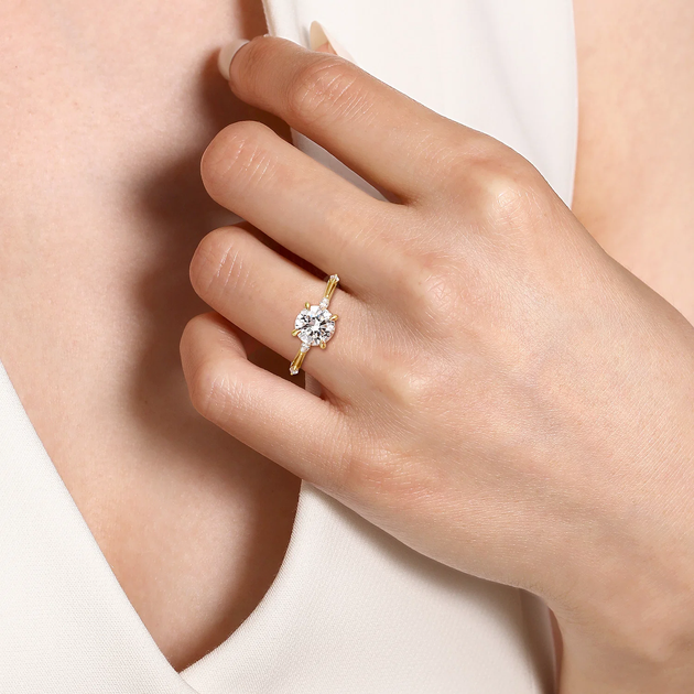 Gabriel & Co. Starlight 14k Yellow Gold East-West Marquise Diamond Engagement Semi-Mount