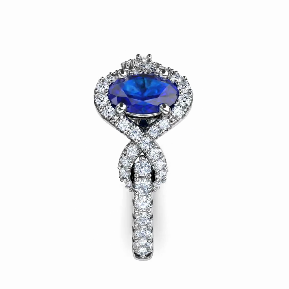 Love Knot Sapphire and Diamond Ring by Fana (R1884S)