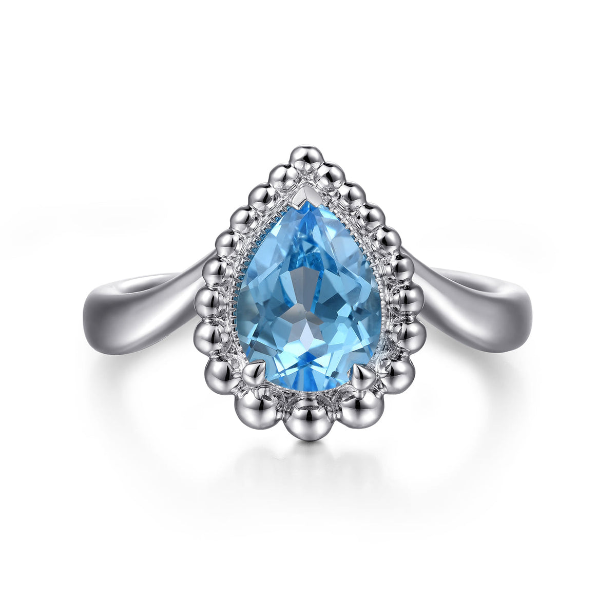 Gabriel & Co. Sterling Silver Bujukan Swiss Blue Topaz Chevron Ring LR52278SVJBT