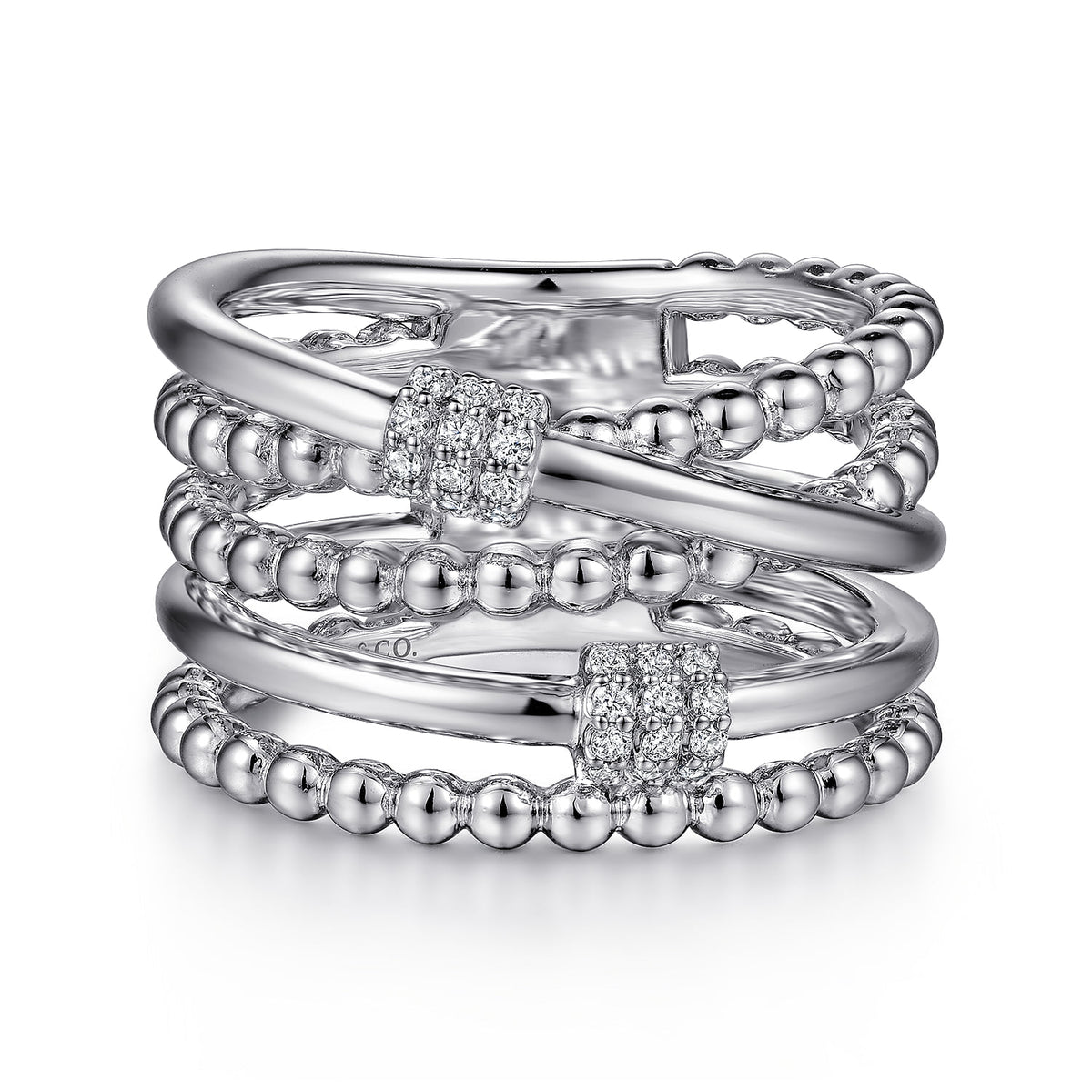 Gabriel & Co. Sterling Silver Bujukan White Sapphire Criss Cross Ring LR52137SVJWS