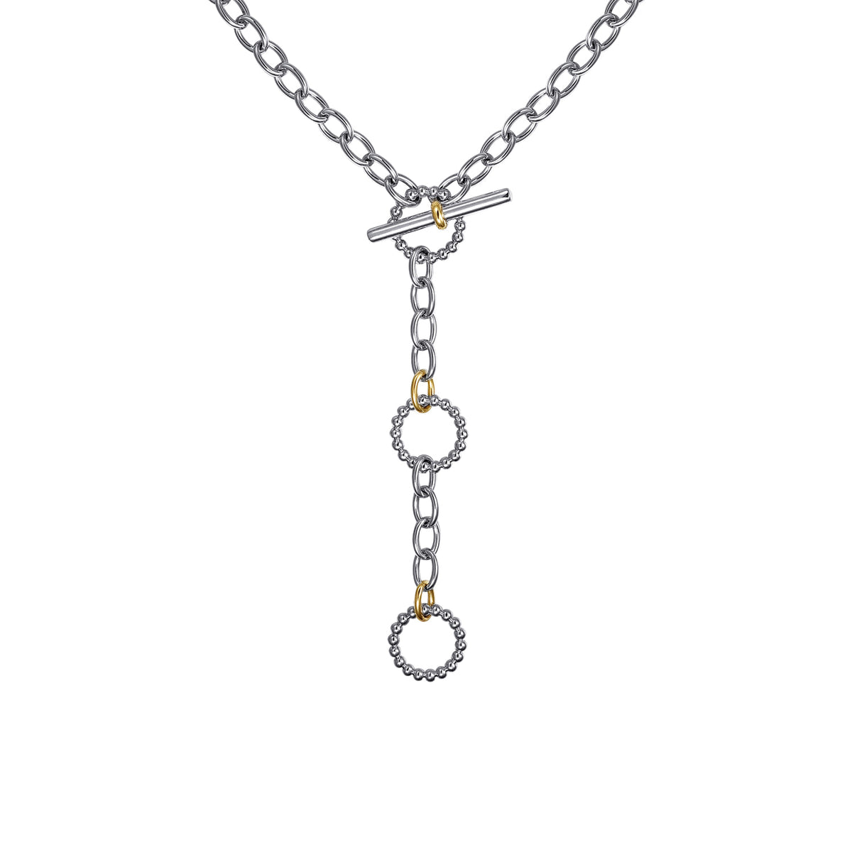 Gabriel & Co. 925 Sterling Silver and 14K Yellow Gold Bujukan Link Necklace