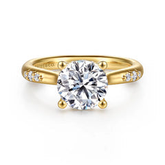 Gabriel & Co. Carroline 14k Yellow Gold Round Diamond Engagement Ring, ER16670R8Y44JJ