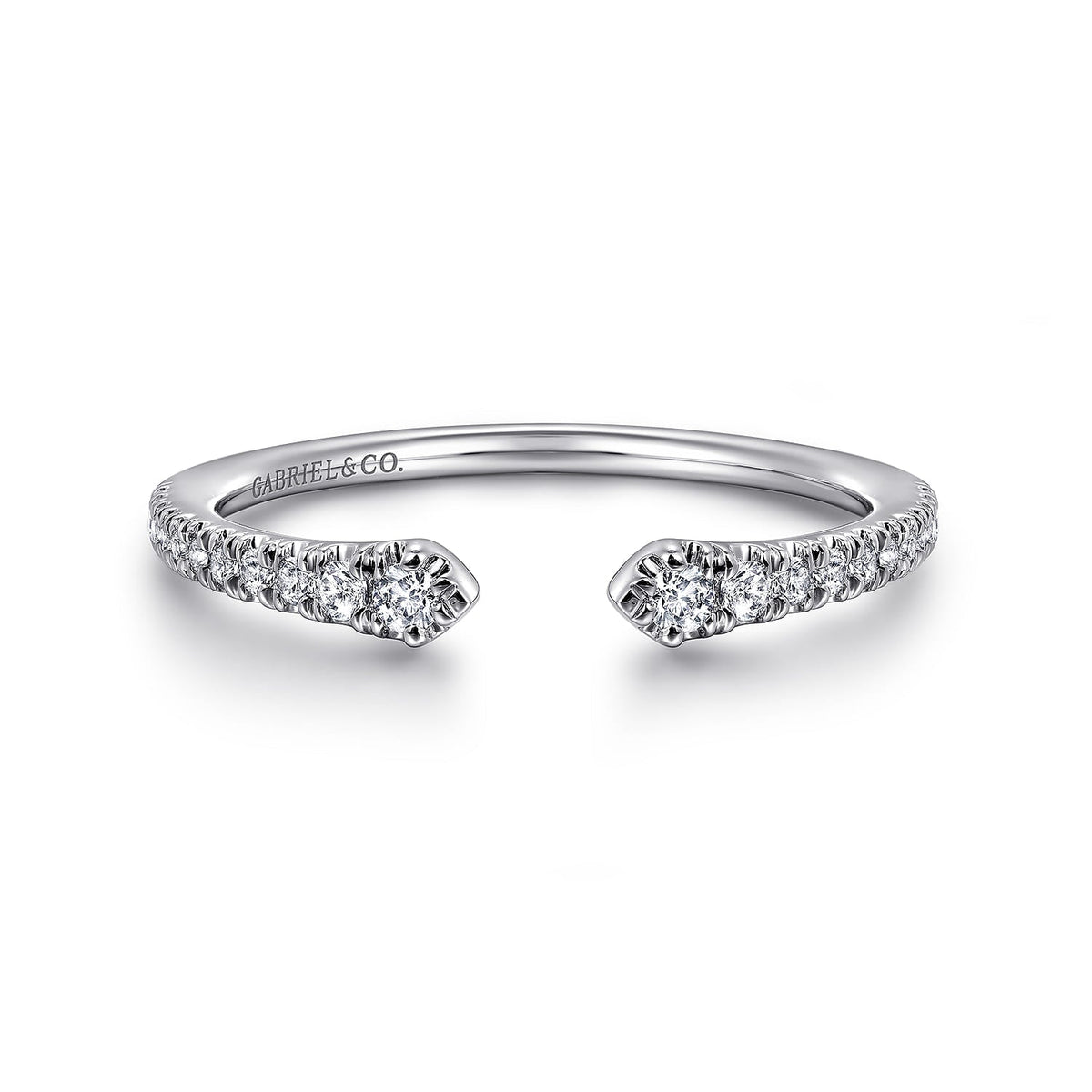 Gabriel & Co. 14K White Gold Open Diamond Stackable Ring LR52544W45JJ