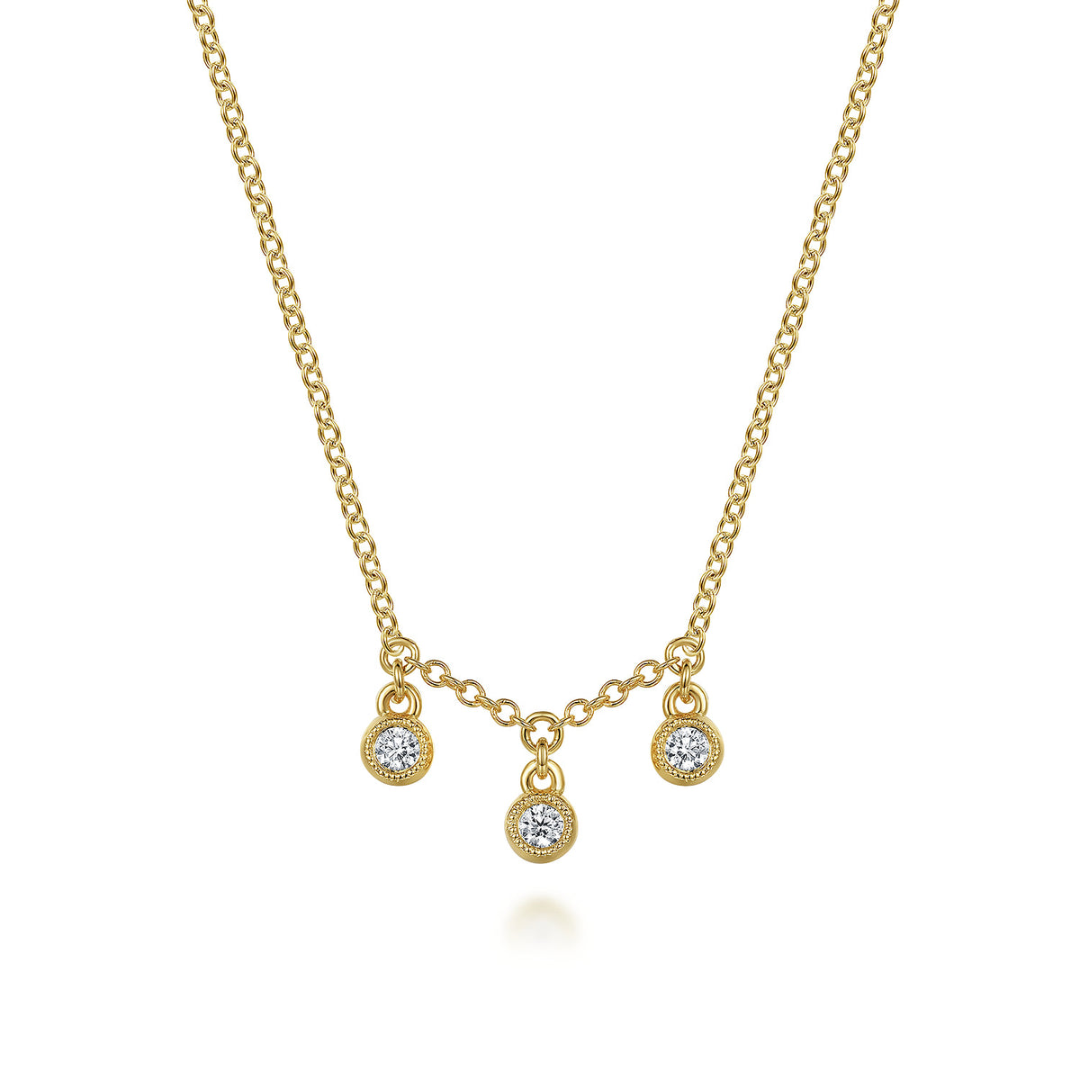 Gabriel & Co. Pendant Necklace Drop 14K Yellow Gold Diamond 0.09ct