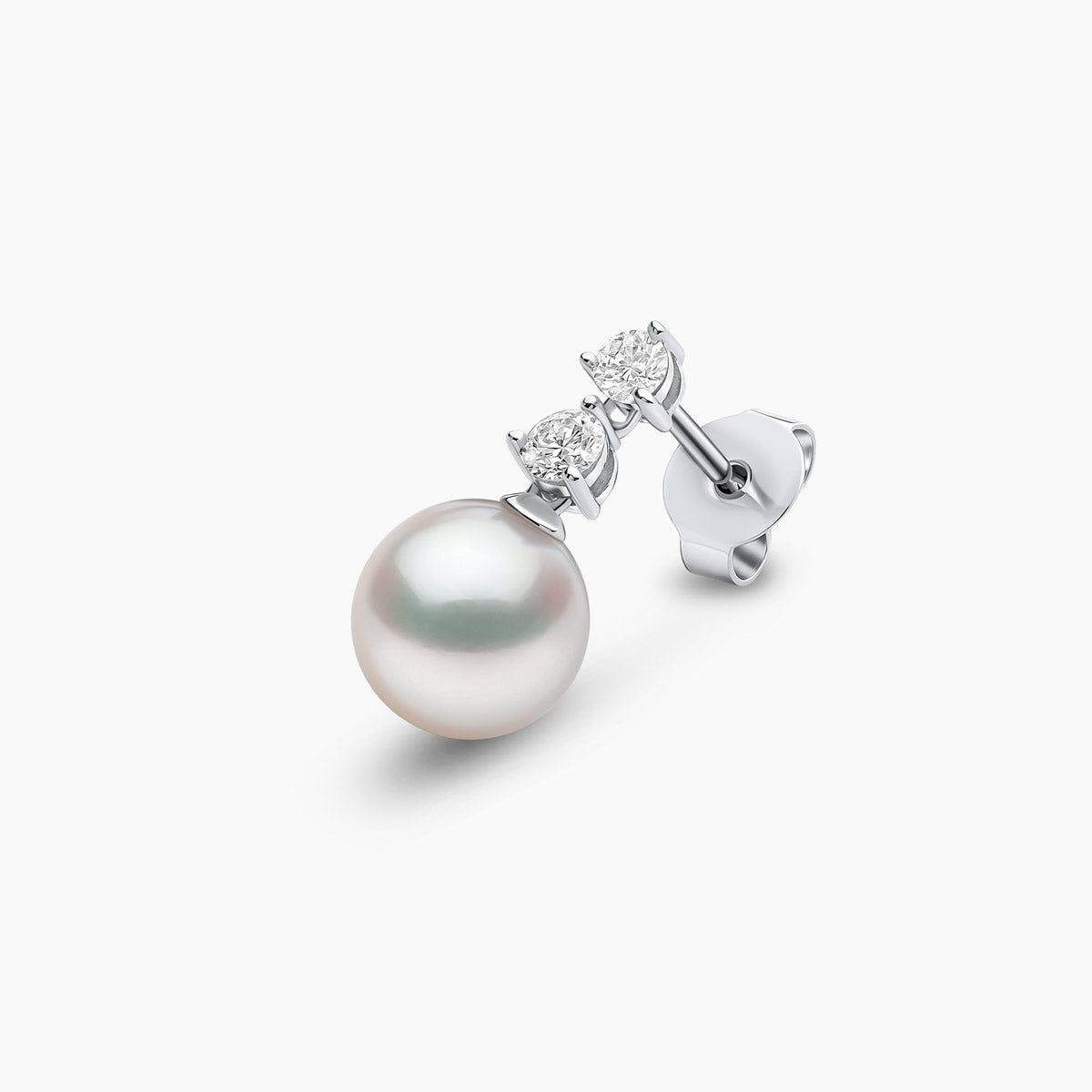 Yoko London Diamond Classic 18K White Gold Akoya Pearl and Diamond Earrings
