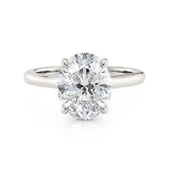 Michael M R826-3-OV Crown Oval Hidden Halo Engagement Ring