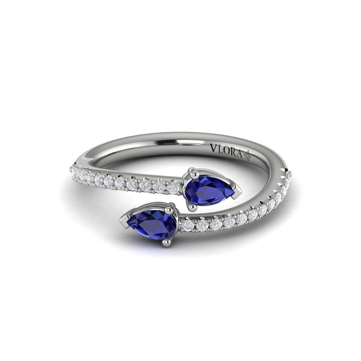 14k White Gold Sapphire & Diamond Ring, 0.48ct