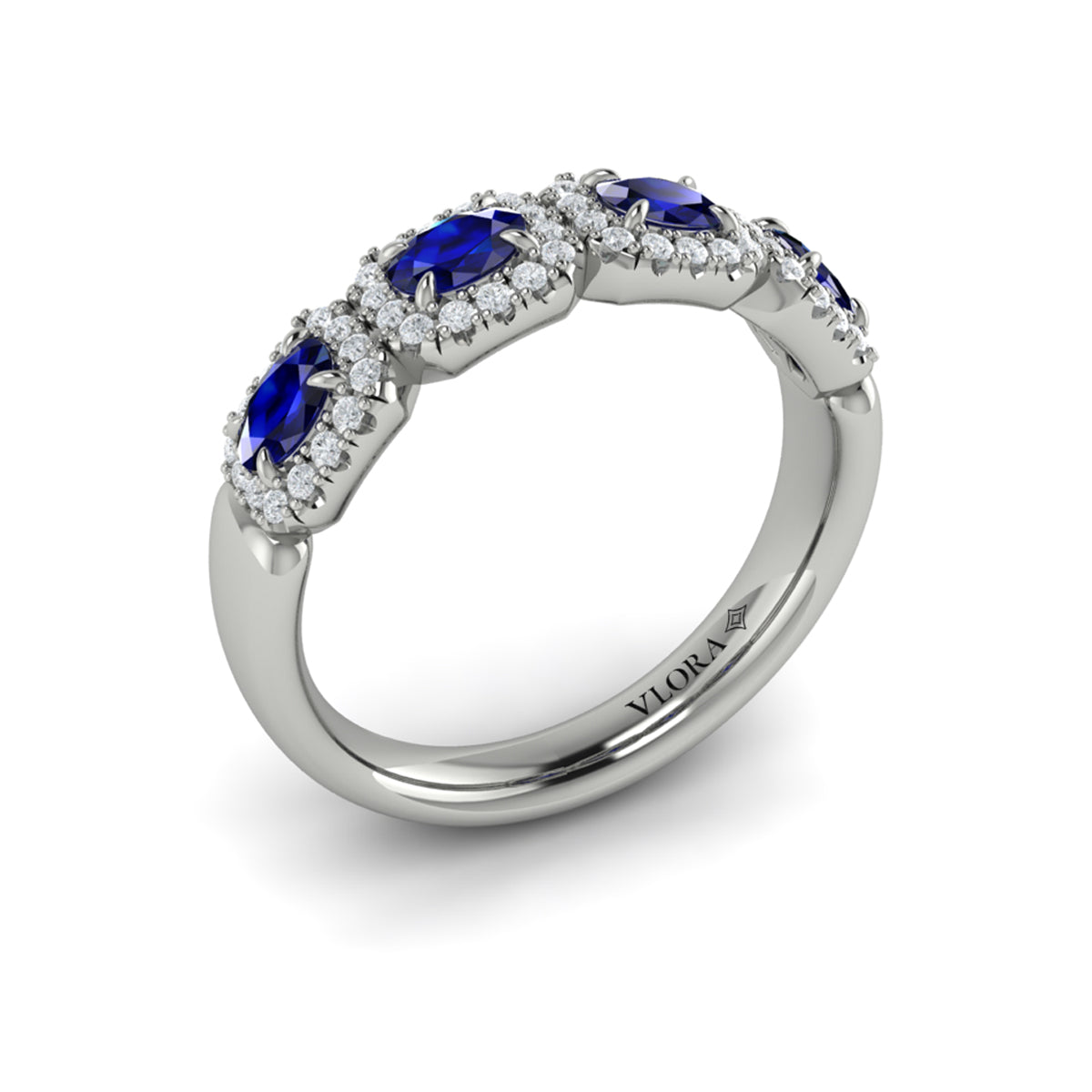 14k White Gold Sapphire & Diamond Ring, 0.98ct