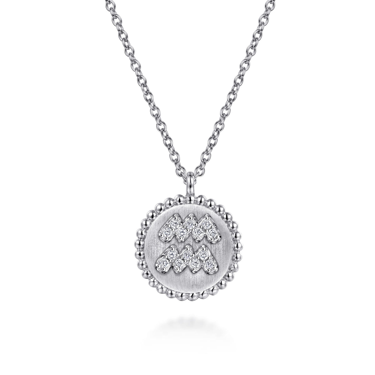Gabriel & Co. Aquarius Zodiac Necklace NK7924AQ-SV5JJ