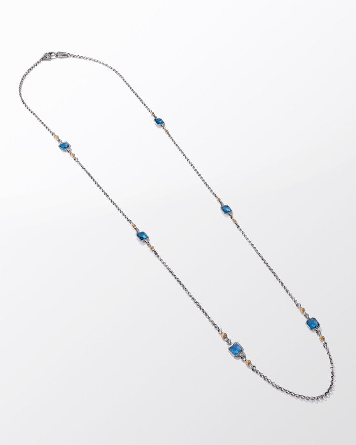 Konstantino Blue Spinel Necklace, 36 inch
