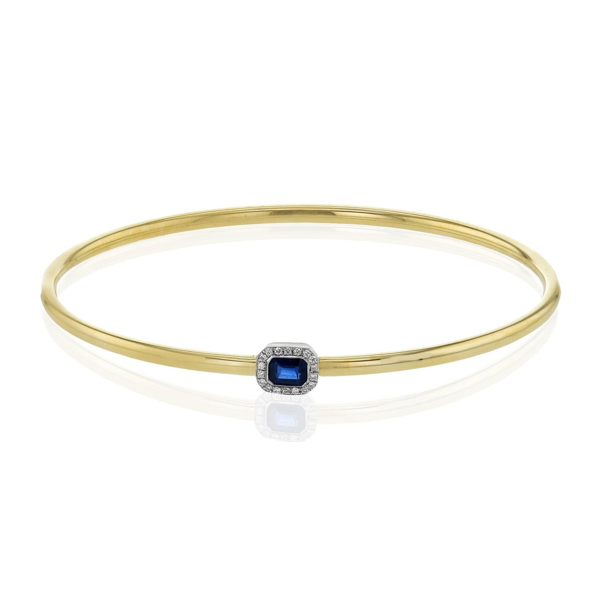 Simon G 18k Two-Tone Gold Sapphire & Diamond Bangle LB2494