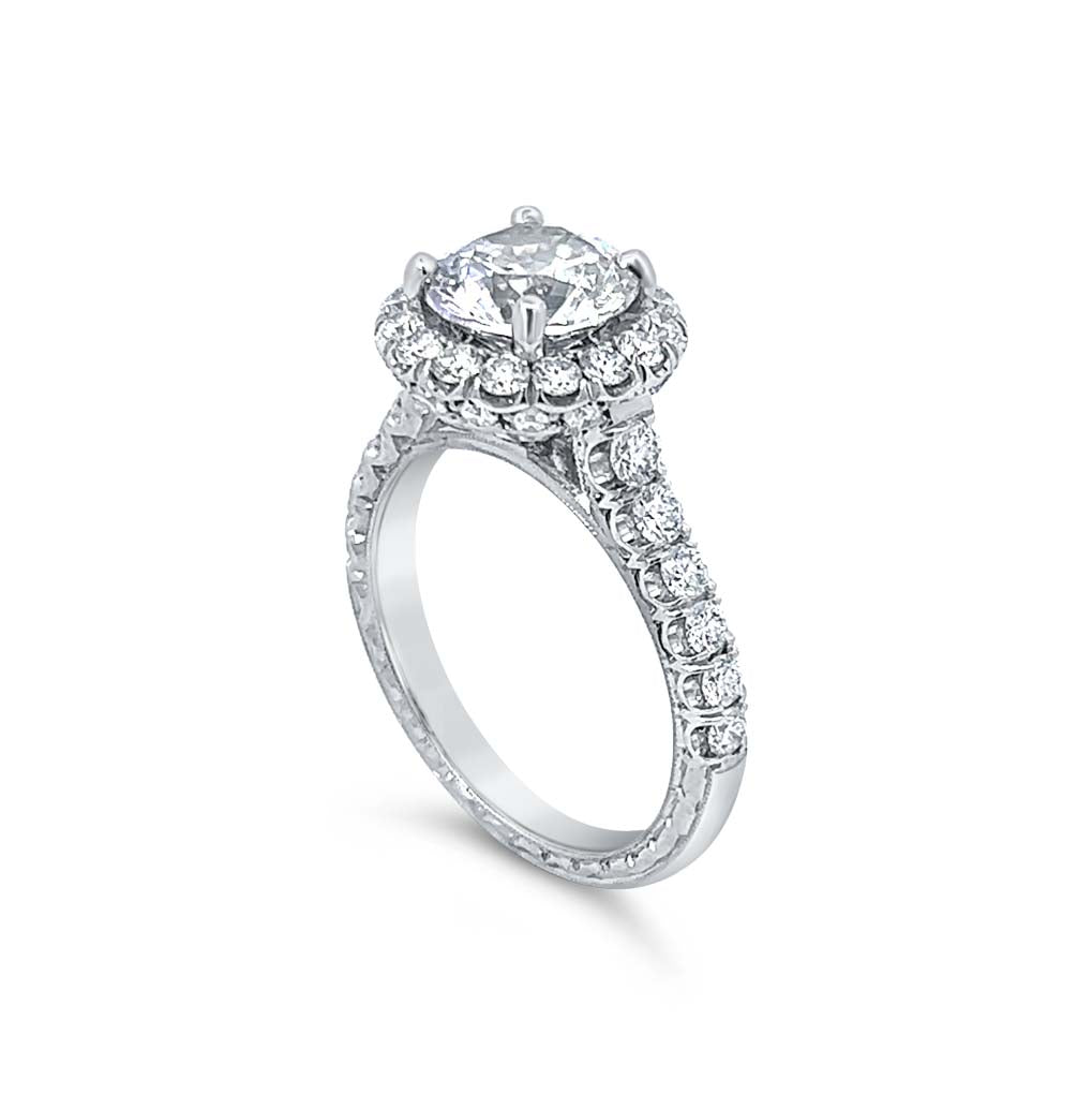 Jack Kelege Platinum Engagement Semi-Mount KPR649 - angle view
