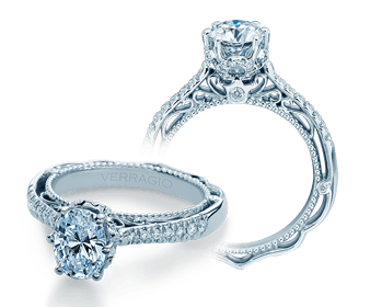 Verragio Venetian AFN-5077OV 14k White Gold Oval Diamond Engagement Semi-Mount