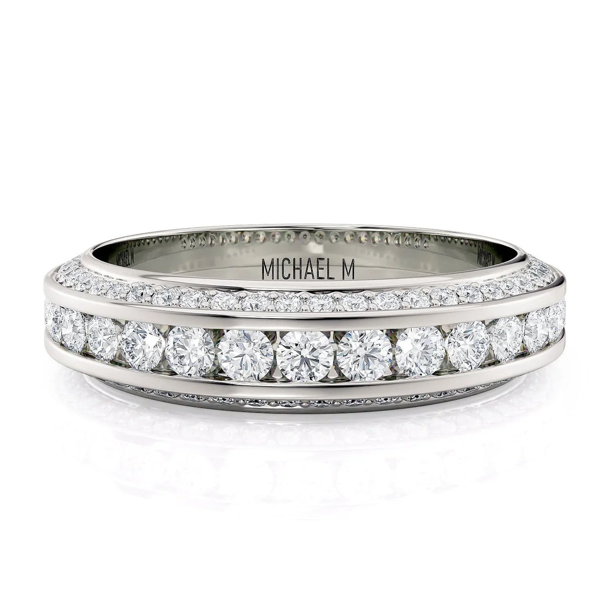 Michael M. 18k White Gold Diamond Wedding Band, 0.90ct