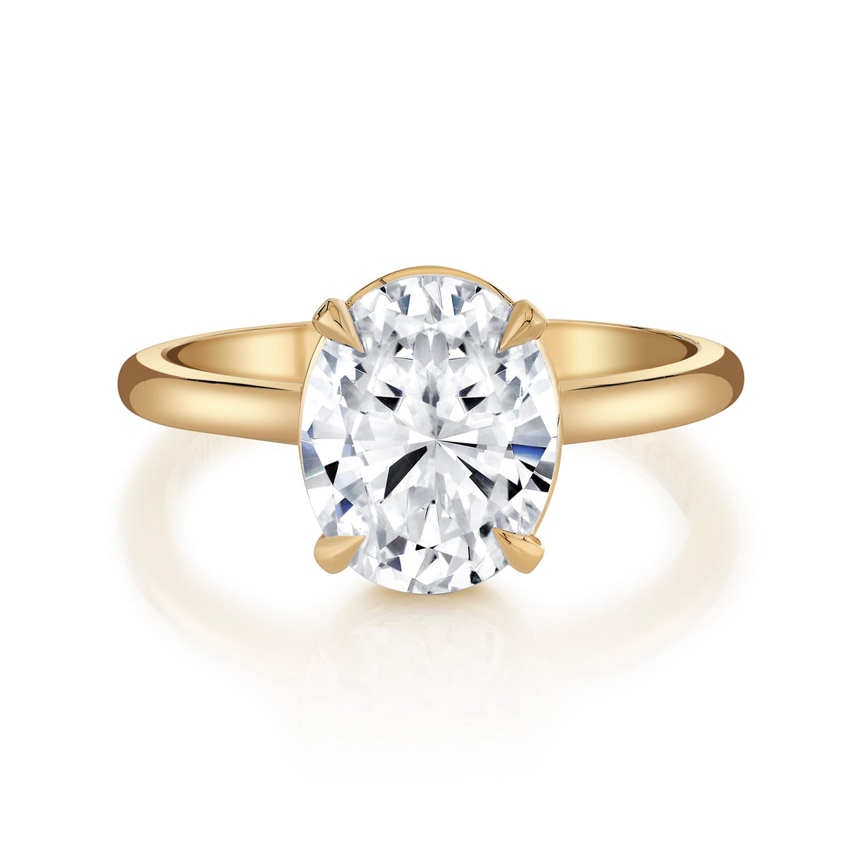 Michael M. 18k Yellow Gold Oval Diamond Semi-Mount Ring