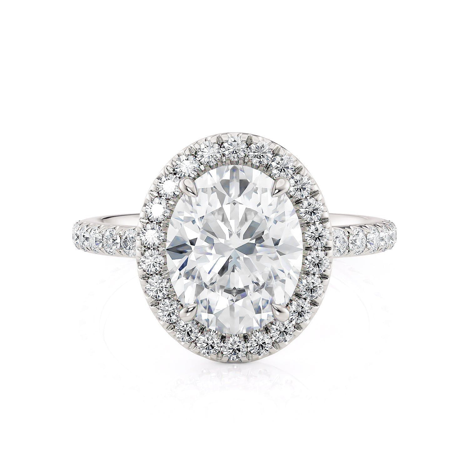 Michael M R777-3-OV Europa Oval Halo Engagement Ring
