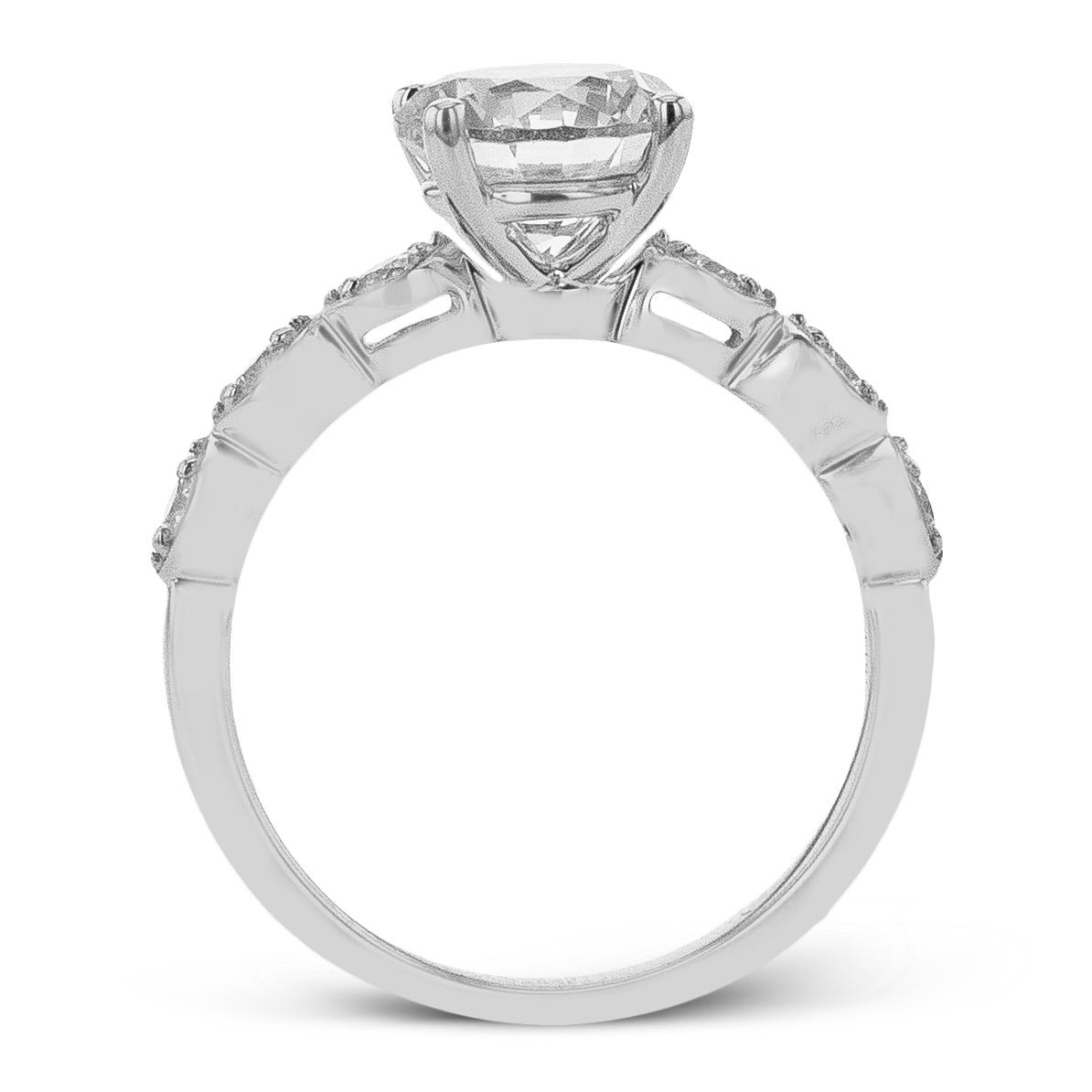 Simon G 18k White Gold Diamond Engagement Semi-Mount LR4017 - profile