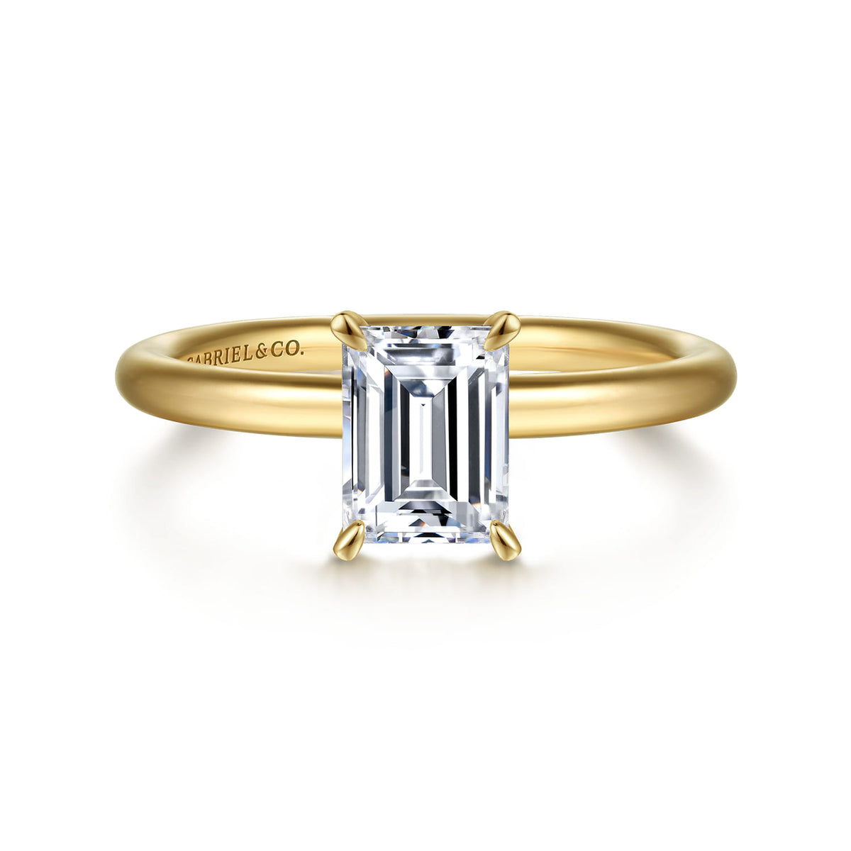 Gabriel & Co. 14k Yellow Gold 1.01ct Emerald Cut Diamond Solitaire Engagement Ring