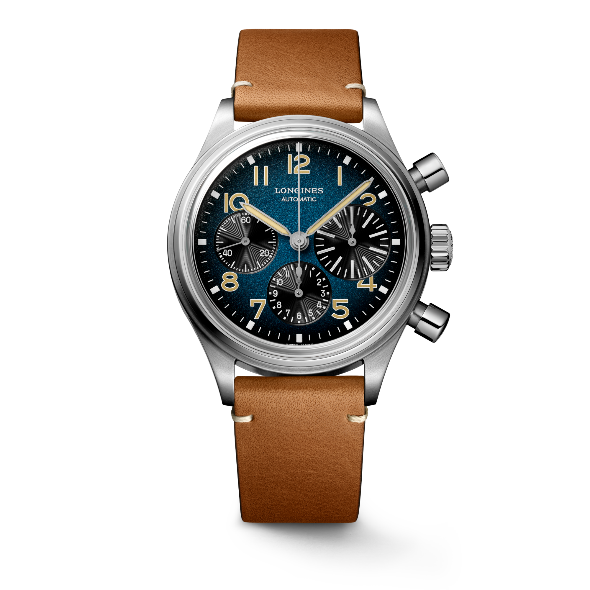 Longines Avigation BigEye 41mm Chronograph Watch with Blue Dial