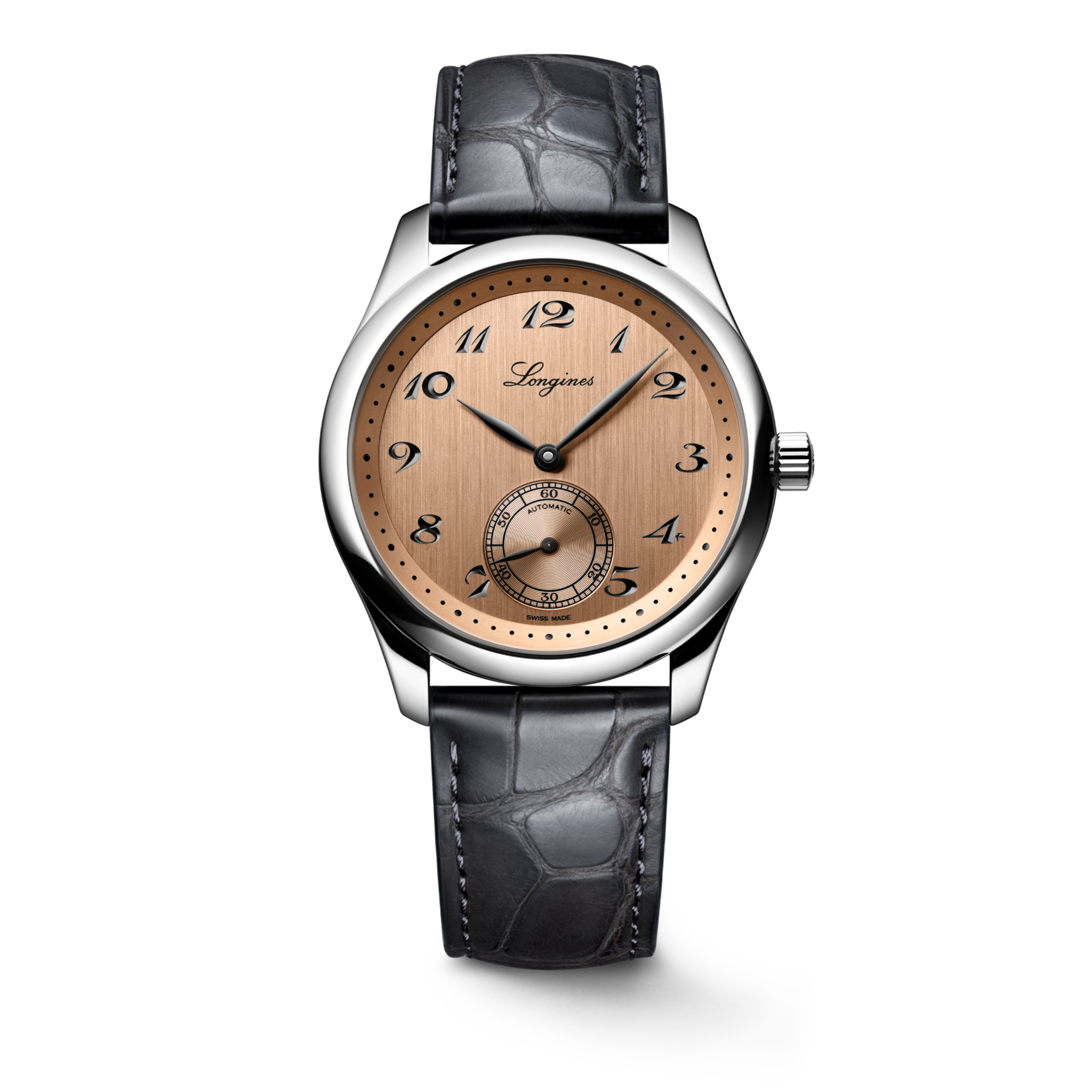 Longines Master Collection 38mm Watch, Brown Dial, Grey Alligator Strap