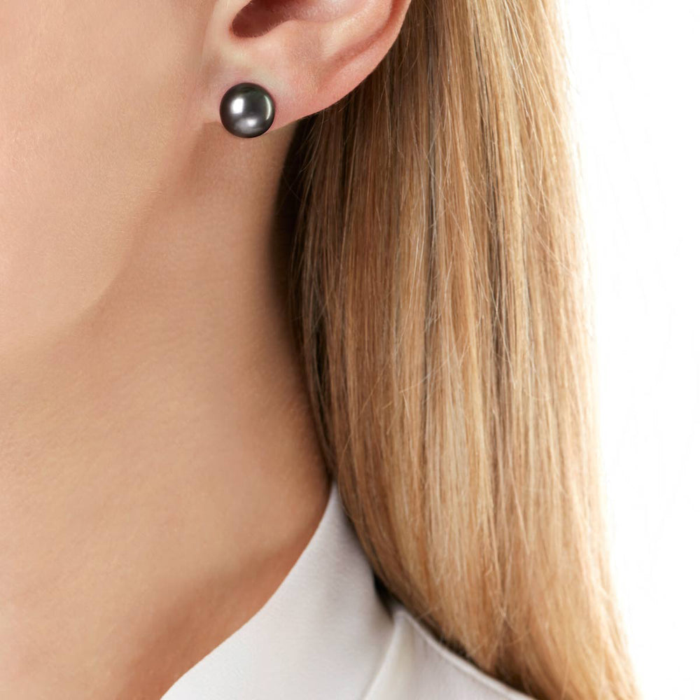 Yoko London Classic 18K Gold Tahitian Pearl Stud Earrings