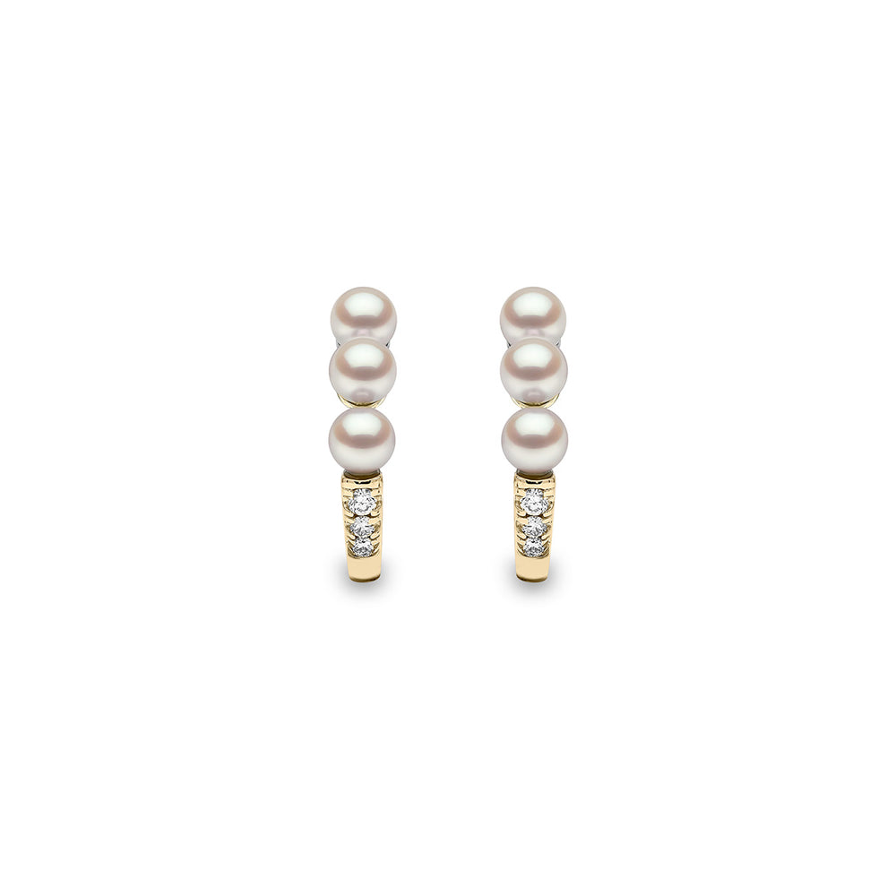 Yoko London Eclipse 18K Gold Pearl and Diamond Moonlit Earrings