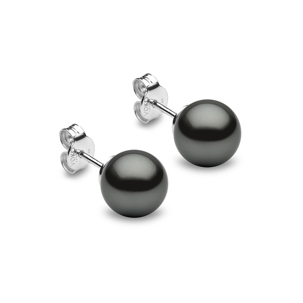 Yoko London Classic 18K Gold Tahitian Pearl Stud Earrings