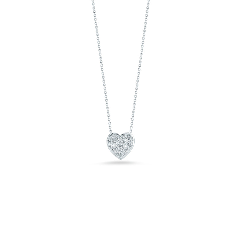 Roberto Coin Puffed Heart Pendant With Diamonds