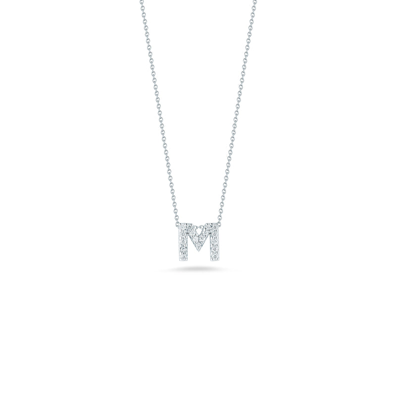Roberto Coin Love Letter M Pendant With Diamonds