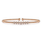 Gabriel & Co. 14K Rose Gold Bujukan Bead and Cluster Diamond Bangle
