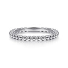 Gabriel & Co. 14K White Gold Bujukan Beaded Stackable Ring
