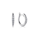 Gabriel & Co. 14K White Gold Classic Round 15mm Diamond Huggie Earrings
