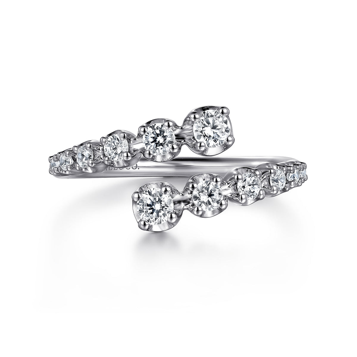 Gabriel & Co. 14K White Gold Diamond Bypass Ring