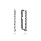 Gabriel & Co. 14K White Gold Diamond Classic Paperclip Hoop Earrings
