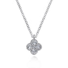 Gabriel & Co. 14K White Gold Diamond Clover Pendant Necklace